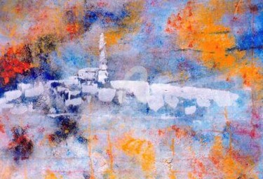 Pintura titulada "Faro en azules" por Josep Lluís Benet Vidal, Obra de arte original