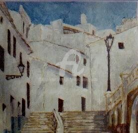 Painting titled "Las escaleras del p…" by Josep Lluís Benet Vidal, Original Artwork