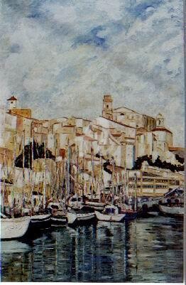 Pintura titulada "Puerto de Mahón" por Josep Lluís Benet Vidal, Obra de arte original