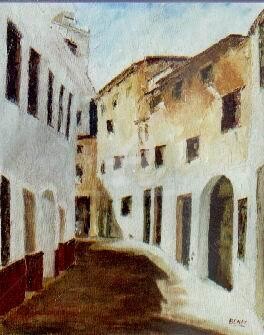 Pintura titulada "Calle de ses Andron…" por Josep Lluís Benet Vidal, Obra de arte original