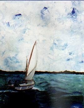 Painting titled "Hacia el puerto!" by Josep Lluís Benet Vidal, Original Artwork