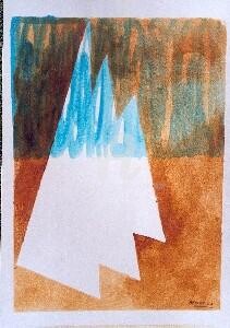 Painting titled "Mar ocre" by Josep Lluís Benet Vidal, Original Artwork