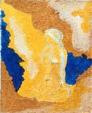 Pintura titulada "Figura sobre groc" por Josep Lluís Benet Vidal, Obra de arte original