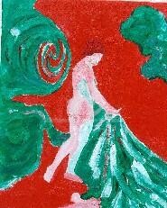 Pintura titulada "Figura vermella" por Josep Lluís Benet Vidal, Obra de arte original