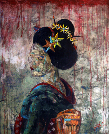 Painting titled "SERIE GEISHA 00012" by Josep Pozo, Original Artwork, Acrylic