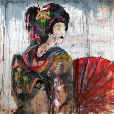 Painting titled "SERIE GEISHA 00021" by Josep Pozo, Original Artwork, Collages