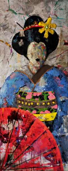 Painting titled "SERIE GEISHA 00024" by Josep Pozo, Original Artwork, Collages
