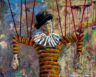 Collages titled "PUPPET SERIES 0002" by Josep Pozo, Original Artwork, Acrylic