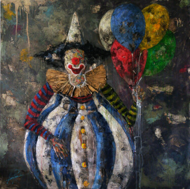 Painting titled "SERIE PAYASO 0009" by Josep Pozo, Original Artwork, Collages