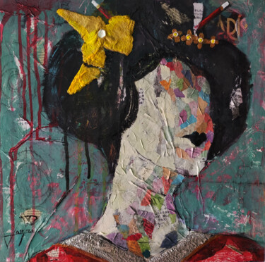 Painting titled "SERIE GEISHA 00033" by Josep Pozo, Original Artwork, Collages