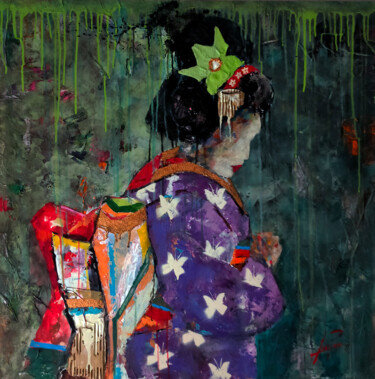 Schilderij getiteld "SERIE GEISHA 00061" door Josep Pozo, Origineel Kunstwerk, Acryl