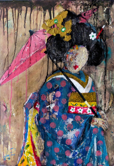 Painting titled "SERIE GEISHA 00067" by Josep Pozo, Original Artwork, Acrylic