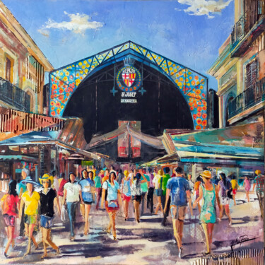 Painting titled "LA BOQUERIA BARCELO…" by Josep Pozo, Original Artwork, Acrylic