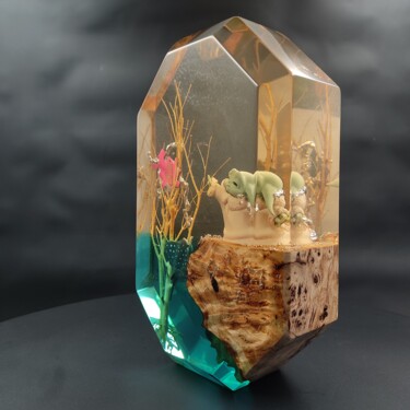 Sculpture titled "RUBIS PUZZLE MANDAL…" by Joseph Ducrocq (MATLAB STUDIO), Original Artwork, Resin