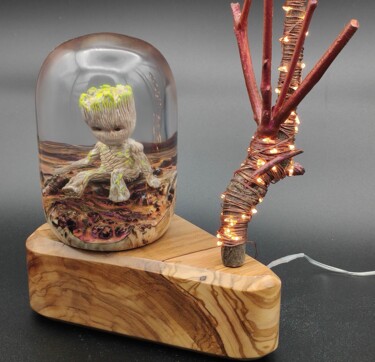 Скульптура под названием "Lampe d'ambiance BA…" - Joseph Ducrocq (MATLAB STUDIO), Подлинное произведение искусства, Смола
