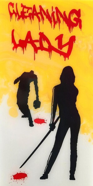 Schilderij getiteld "CLEANING LADY" door Joseph Ducrocq (MATLAB STUDIO), Origineel Kunstwerk, Acryl