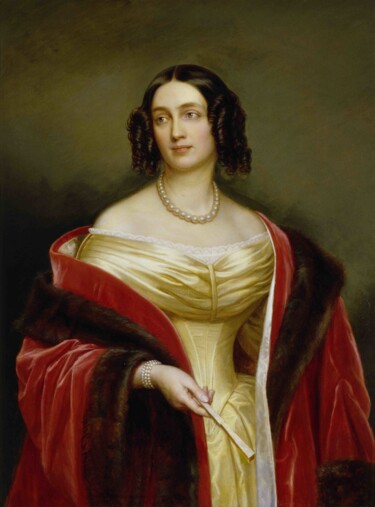 绘画 标题为“Portrait d'Elisabet…” 由Joseph Karl Stieler, 原创艺术品, 油