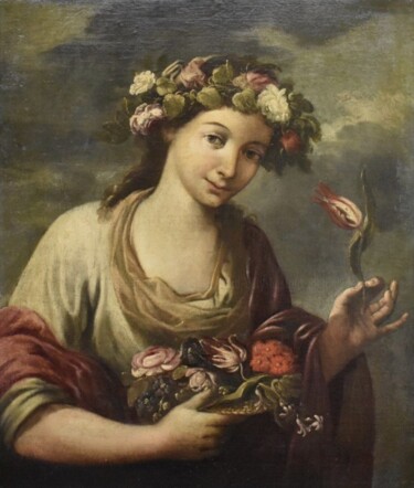 Painting titled "Flora" by Joseph Leonard Gary Hesford, Original Artwork, Oil
