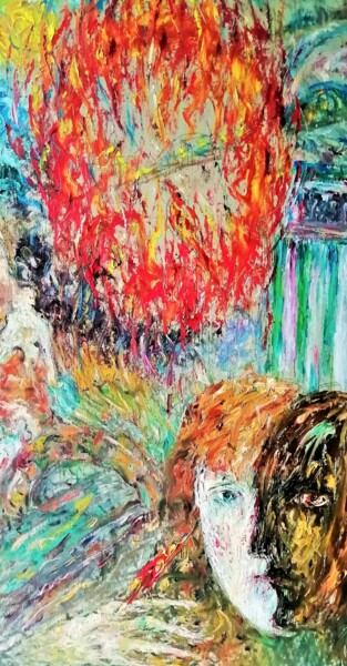 Malerei mit dem Titel "FIREBIRD 3" von Joseph Urie, Original-Kunstwerk, Öl