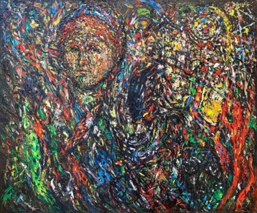 Картина под названием "MAN in LIGHTS" - Joseph Urie, Подлинное произведение искусства, Масло Установлен на Деревянная рама д…