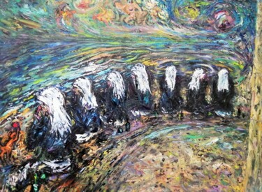 Painting titled "7 FRENCH NUNS HAVIN…" by Joseph Urie, Original Artwork, Oil