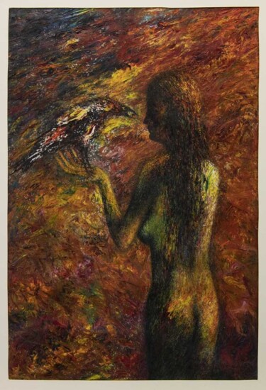 Painting titled "WOMAN with SPANISH…" by Joseph Urie, Original Artwork, Oil