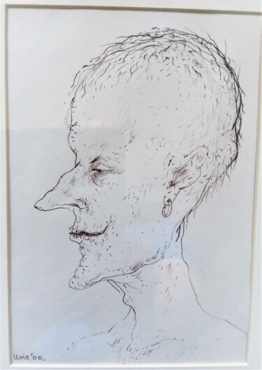 Ζωγραφική με τίτλο "HEAD STUDY" από Joseph Urie, Αυθεντικά έργα τέχνης, Μελάνι