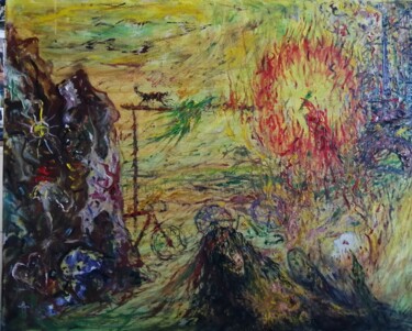 Pintura titulada "FIREBIRD N0 5" por Joseph Urie, Obra de arte original, Oleo Montado en Bastidor de camilla de madera