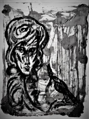 Картина под названием "THE GIFT" - Joseph Urie, Подлинное произведение искусства, Монотип