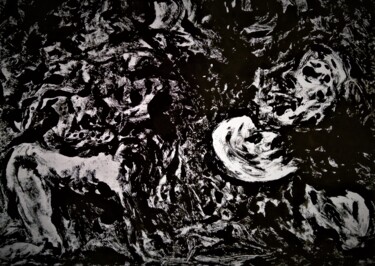 Картина под названием "FOREST MASKS" - Joseph Urie, Подлинное произведение искусства, Монотип