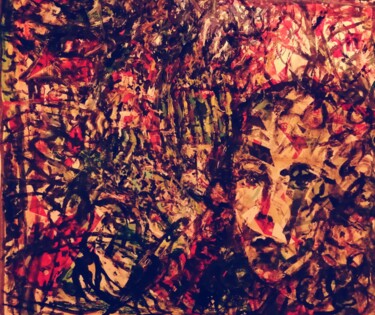Картина под названием "The RED Garden" - Joseph Urie, Подлинное произведение искусства, Масло