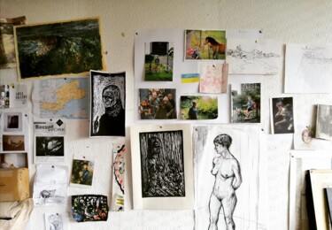 Photography titled "MY STUDIO WALL" by Joseph Urie, Original Artwork, Non Manipulated Photography