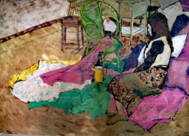 Pittura intitolato "LIFE STUDY" da Joseph Urie, Opera d'arte originale, Olio Montato su Pannello di legno