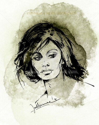 Digital Arts με τίτλο "Sophia Loren" από Joseph Vanspauwen, Αυθεντικά έργα τέχνης, Ψηφιακή ζωγραφική