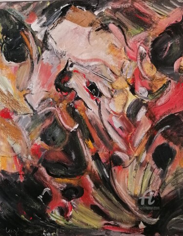Peinture intitulée ""Éruption"" par Joséphine De Bouard, Œuvre d'art originale, Pastel
