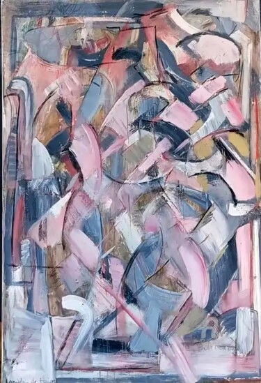 Malerei mit dem Titel ""Danse de la vie "" von Joséphine De Bouard, Original-Kunstwerk, Acryl Auf Keilrahmen aus Holz montie…