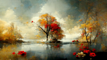 Digital Arts titled "Autumn Arrival" by Josephine Estelle, Original Artwork, Digital Painting