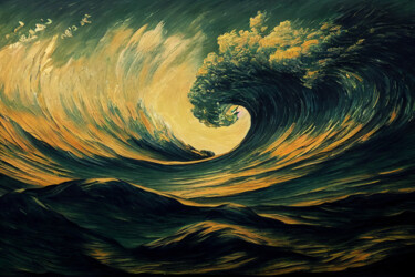 Digitale Kunst mit dem Titel "The Wave" von Josephine Estelle, Original-Kunstwerk, Digitale Malerei