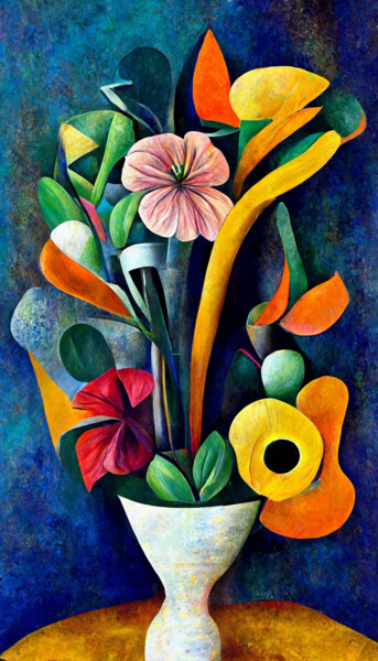 Digital Arts titled "Abstract Floral Bou…" by Josephine Estelle, Original Artwork, Digital Painting