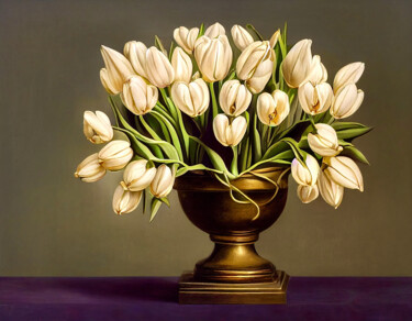 Digital Arts titled "Tulip Still Life 2" by Josephine Estelle, Original Artwork, 2D Digital Work