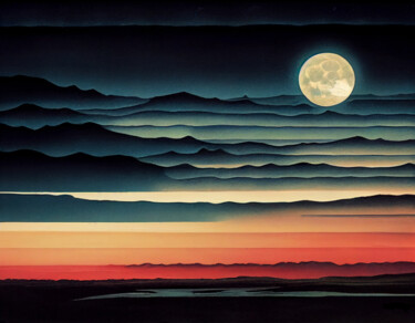 Digital Arts titled "Night Sky Illustrat…" by Josephine Estelle, Original Artwork, 2D Digital Work