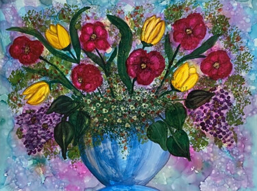 Цифровое искусство под названием "Floral Bouquet- Alc…" - Josephine Estelle, Подлинное произведение искусства, 2D Цифровая Р…
