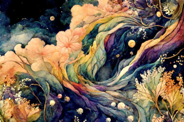 Digital Arts titled "Kaleidoscope Dreams" by Josephine Estelle, Original Artwork, Digital Painting