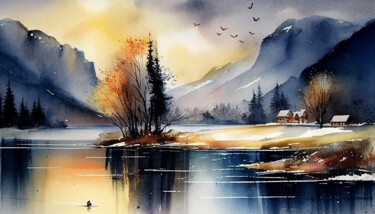 Winter solitude Arts numériques intitulée "Winter solitude" par Josephine Estelle, Œuvre d'art originale, Peinture numérique