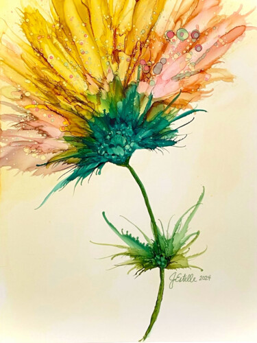 Digital Arts titled "Blooming Flower 2" by Josephine Estelle, Original Artwork, Ink