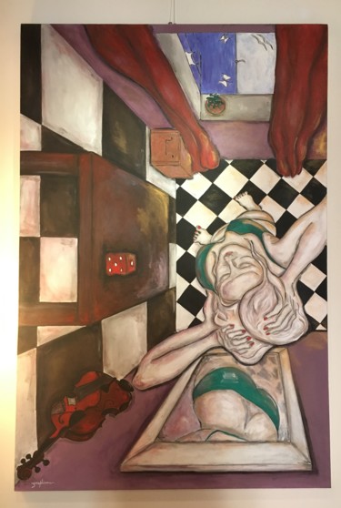 Painting titled "DIPENDE" by Josephine Bonì, Original Artwork, Acrylic