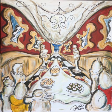 Peinture intitulée "vernissage au palais" par Josephine Bonì, Œuvre d'art originale
