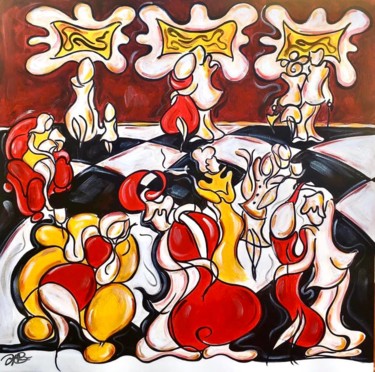 Malerei mit dem Titel "Vernissage" von Josephine Bonì, Original-Kunstwerk, Acryl