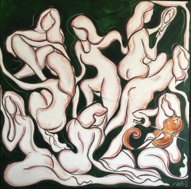 Peinture intitulée "Everybody looking f…" par Josephine Bonì, Œuvre d'art originale, Acrylique