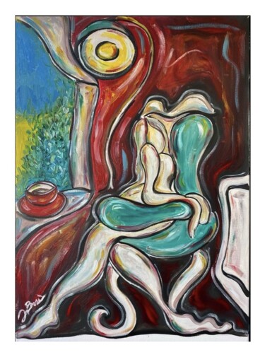 Painting titled "What’s going on" by Josephine Bonì, Original Artwork, Oil